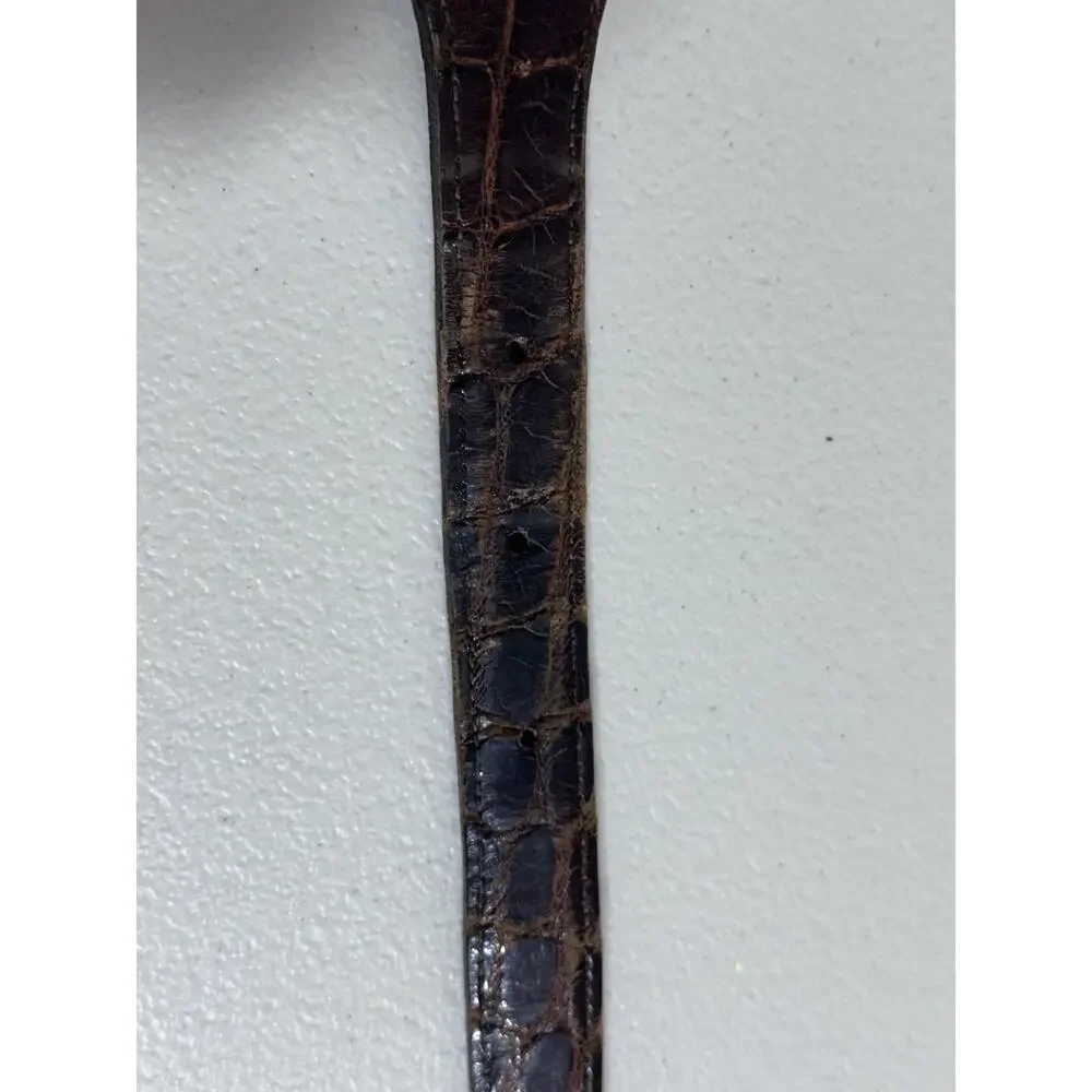 Sherrill Kleinberg Brown American Alligator Women’s Belt SZ 34 No Buckle
